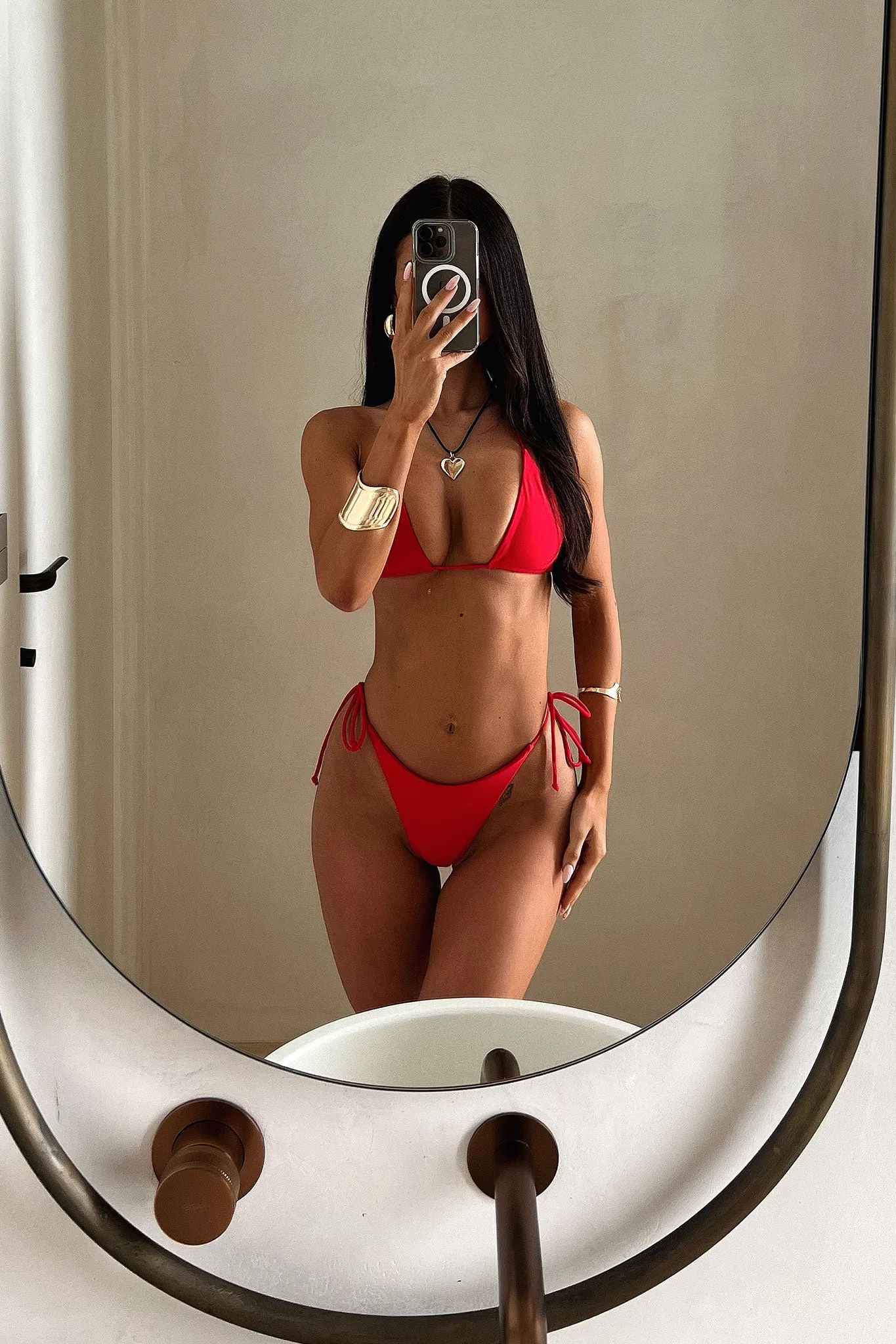 Lydia Triangle Bikini Top - Red Tagless Comfort Finish Abrasion Resistant Fabric