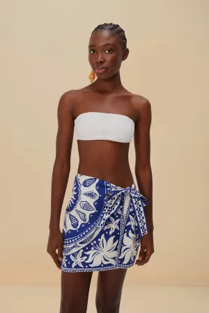 Classic Look Off-White Ocean Scarf LENZING? ECOVERO? Euroflax? Mini Skirt
