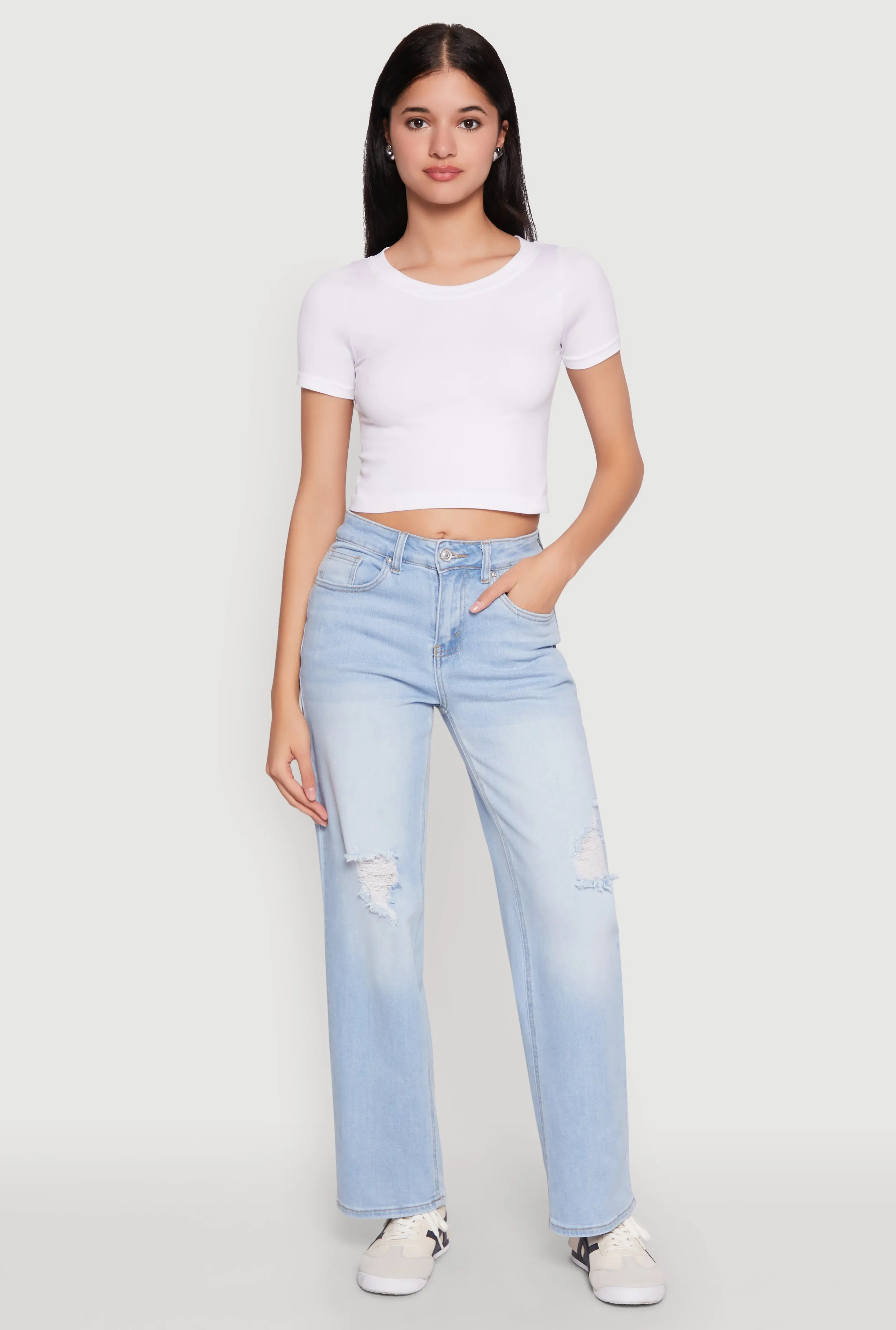 WAX Whiskered Ombre Distressed Jeans Breathable fabric technology