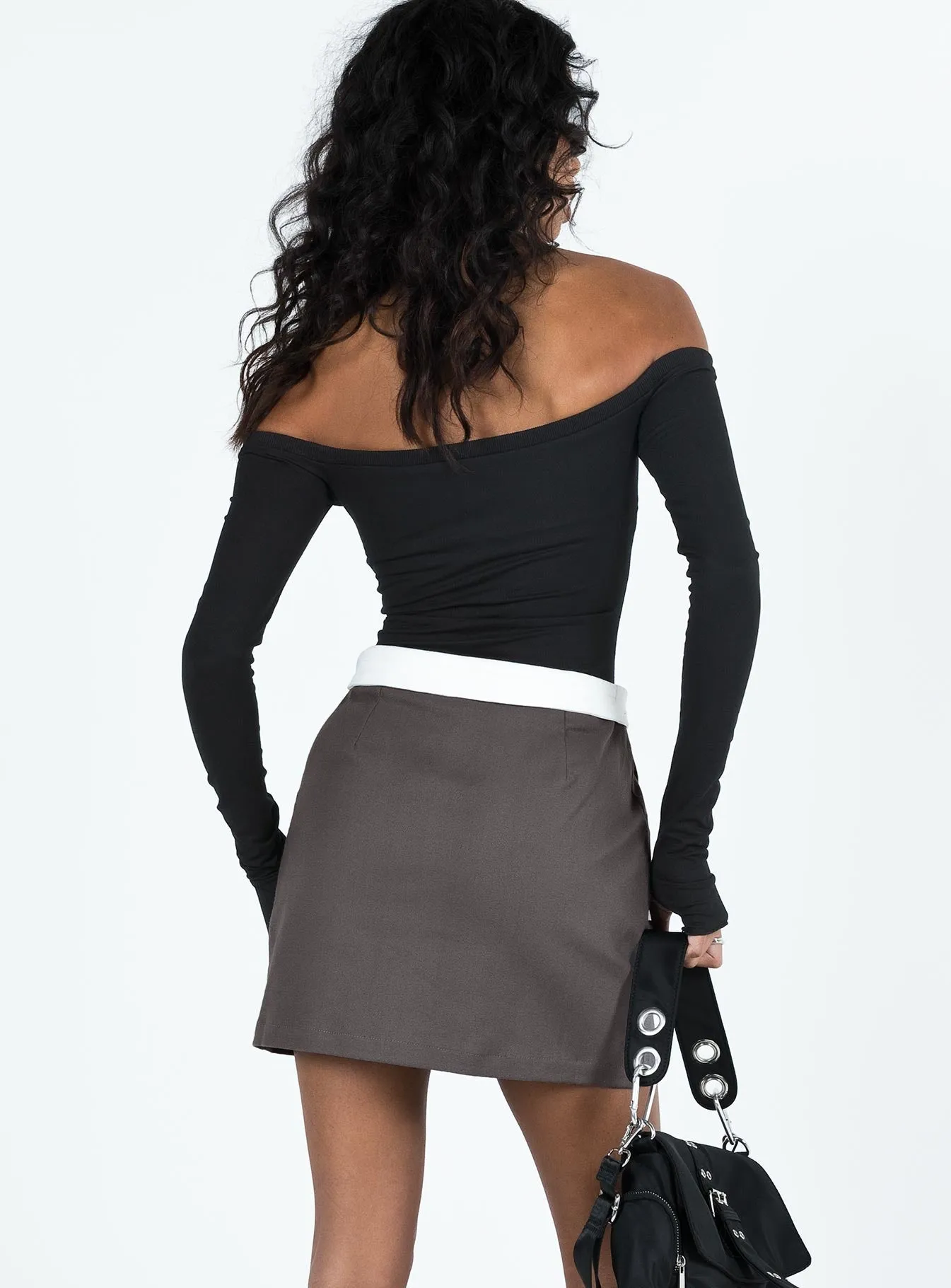 Malivanek Mini Skirt Grey Recycled Polyester Wardrobe Hero