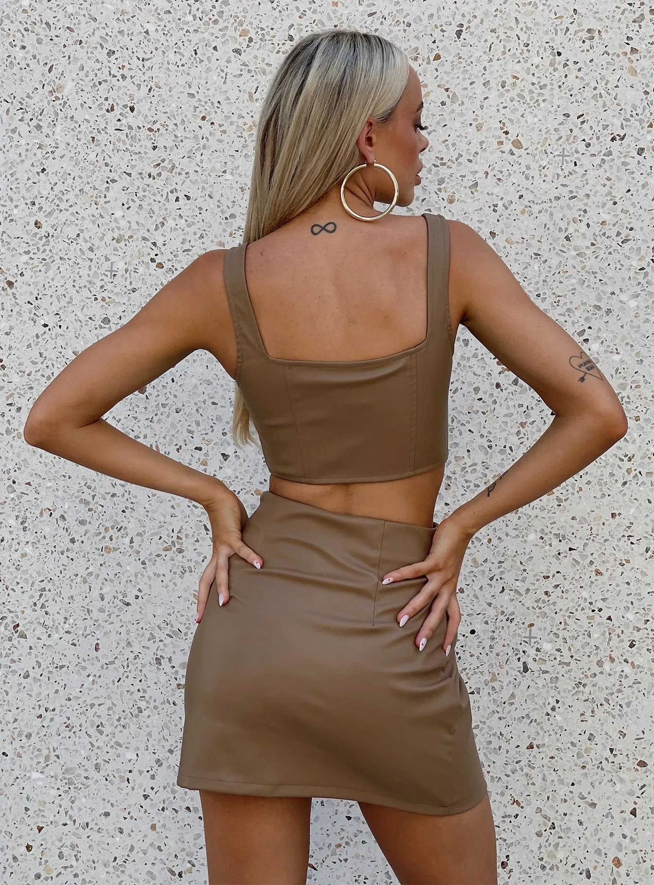 Martha Mini Skirt Brown Polished Style