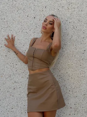 Martha Mini Skirt Brown Shopping Trip Fresh Energy