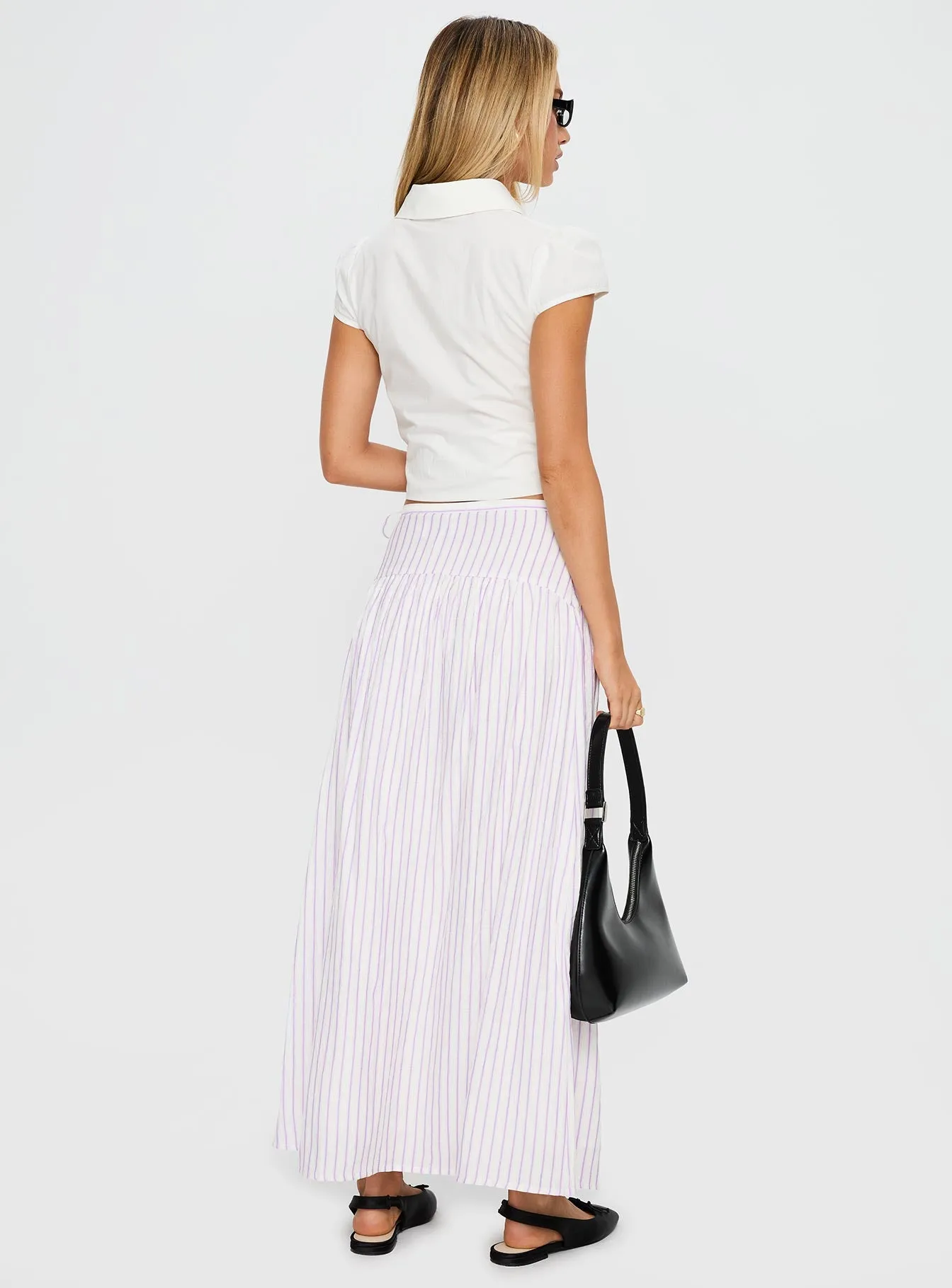 Antheia Maxi Skirt White Multi Polished Look Outfit Focused
