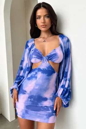 Flirty casual wear Ashna Dress - Blue/Purple
