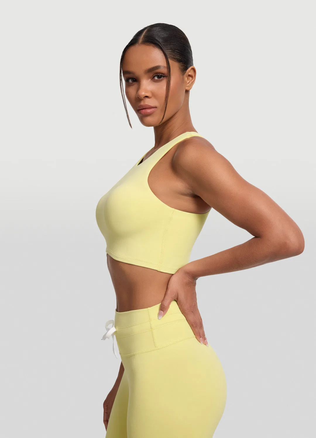 Ergonomic Shape Two-Tone Crop Top