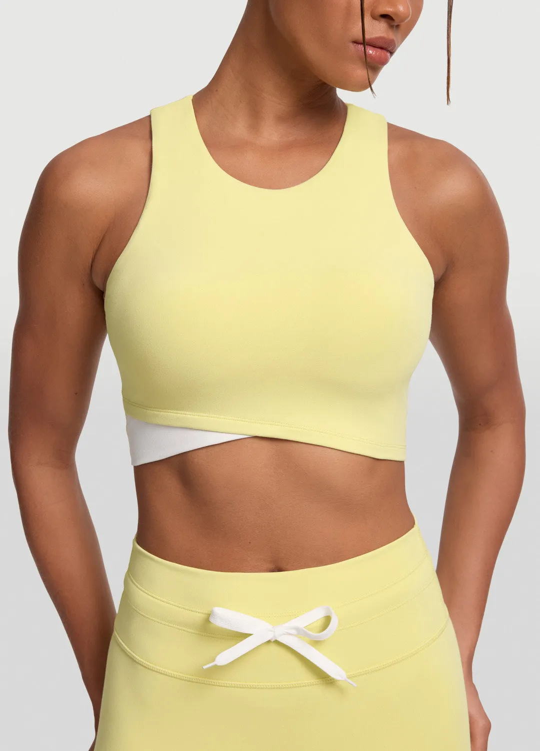 Fresh Flexible Minimalist Aesthetic Two-Tone Crop Top