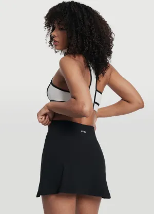 Diagonal Slit A-Line Mini Skirt