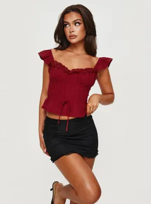 Young adult Meredith Ruched Mini Skirt Black