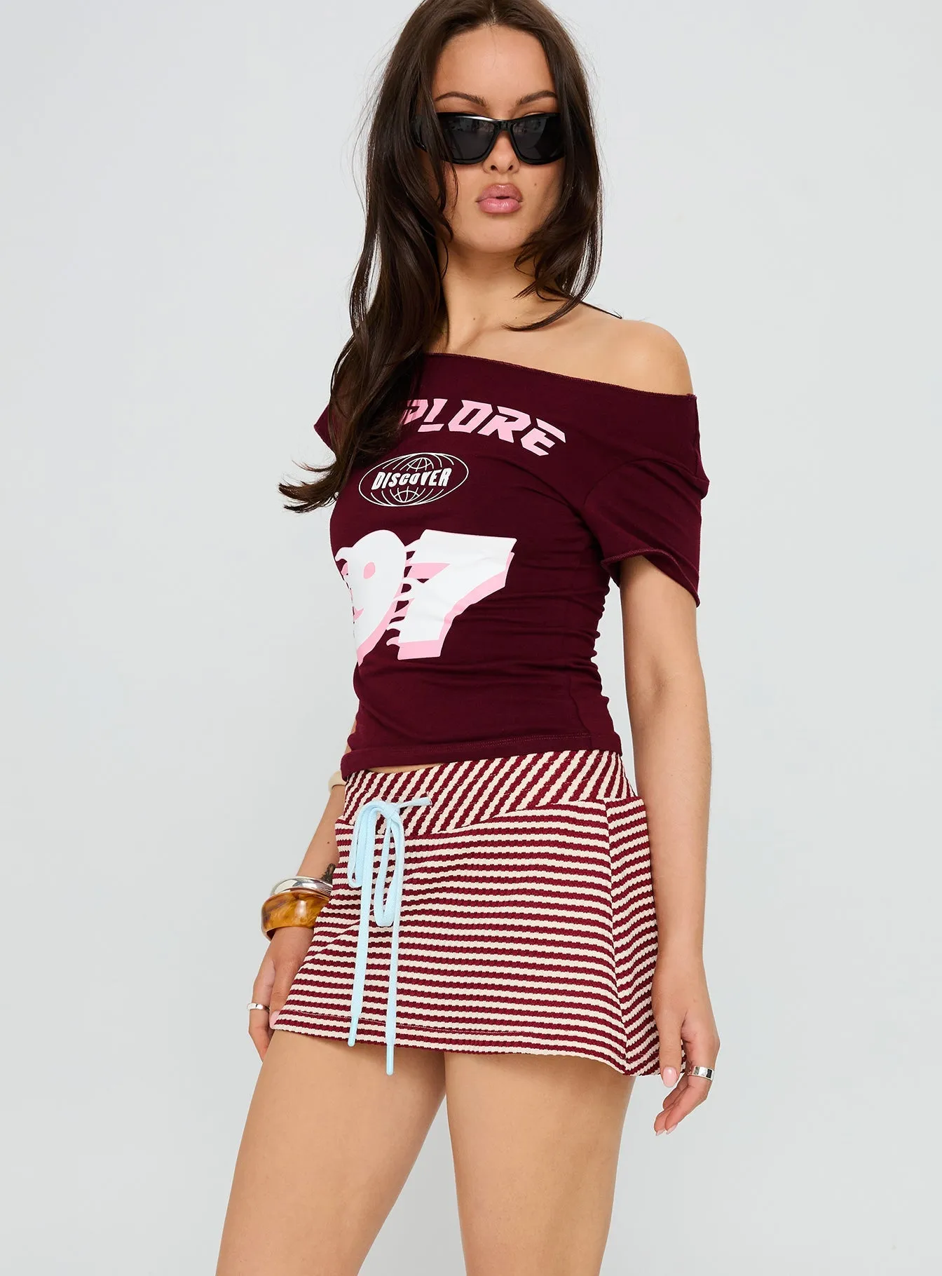 Bexi Textured Skort Red / White Stripe Weekend Style
