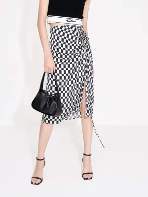 Chessboard Pattern Skirt Daily Wear