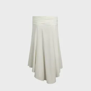 Back Slit All Day Comfort GUIZIO Soffiano Skirt - Ivory