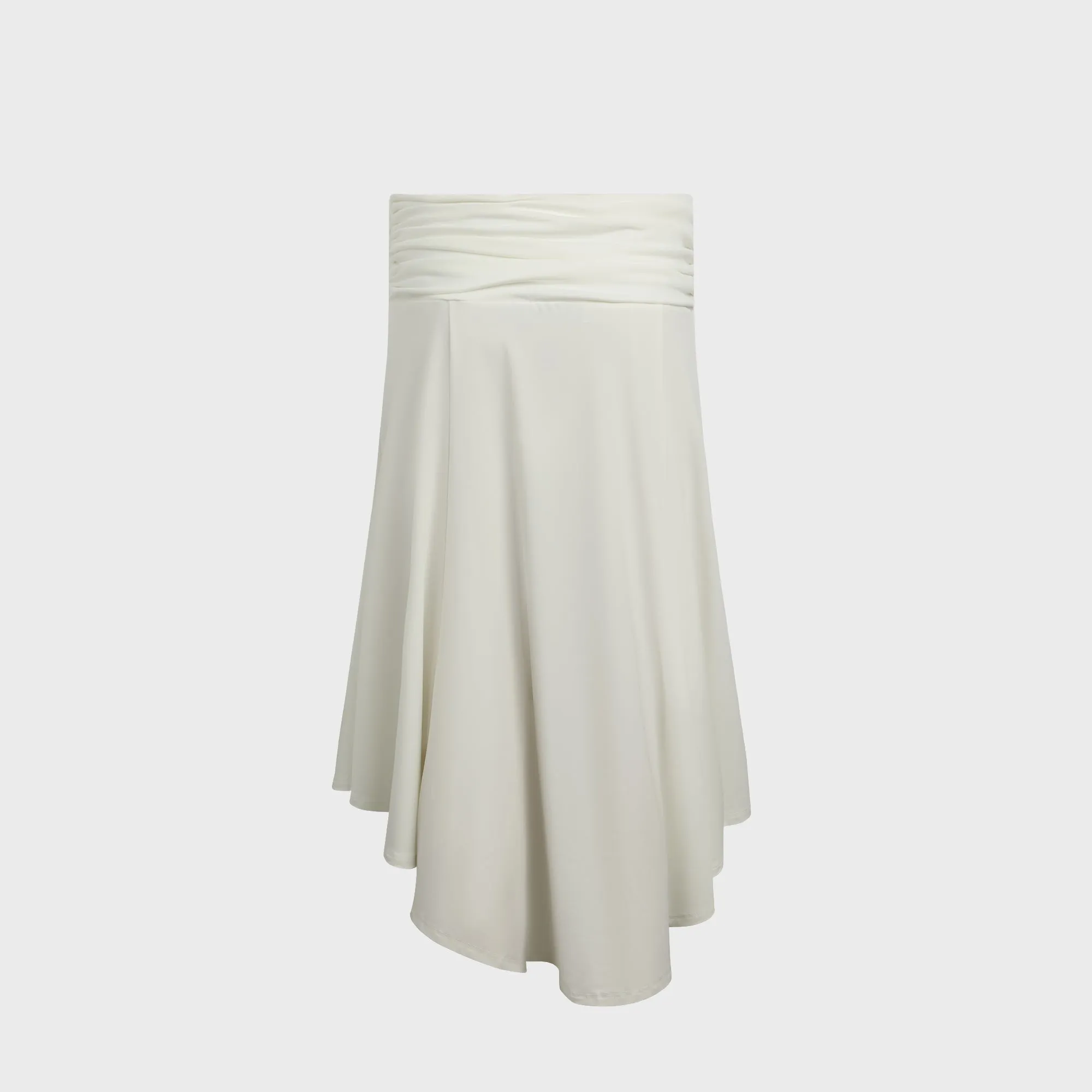 Back Slit All Day Comfort GUIZIO Soffiano Skirt - Ivory