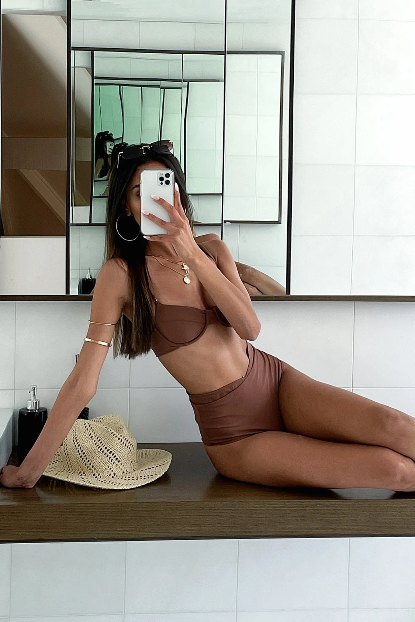 Bex Bikini Bottom - Brown Flexible Underwire