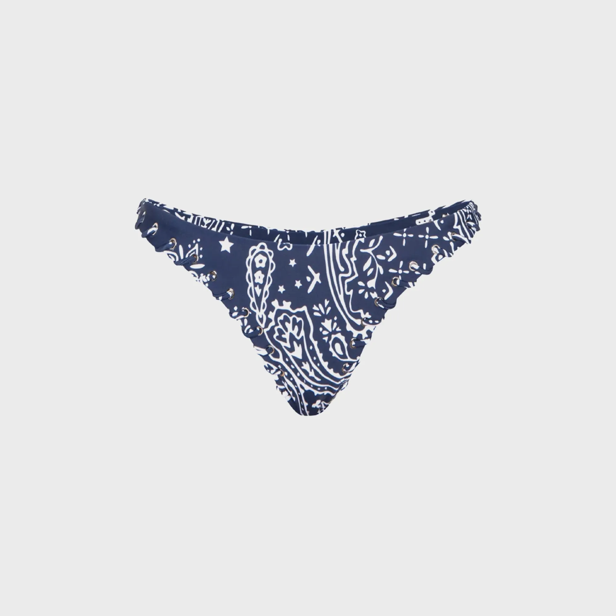Flexible Back Closure Miaou Rio Bikini Bottom - Bandana Navy