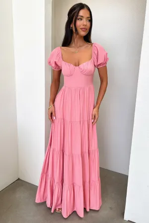 Designed to complement every body shape this dress enhances your natural silhouette Onyx Glow Levona Maxi Dress - Rose