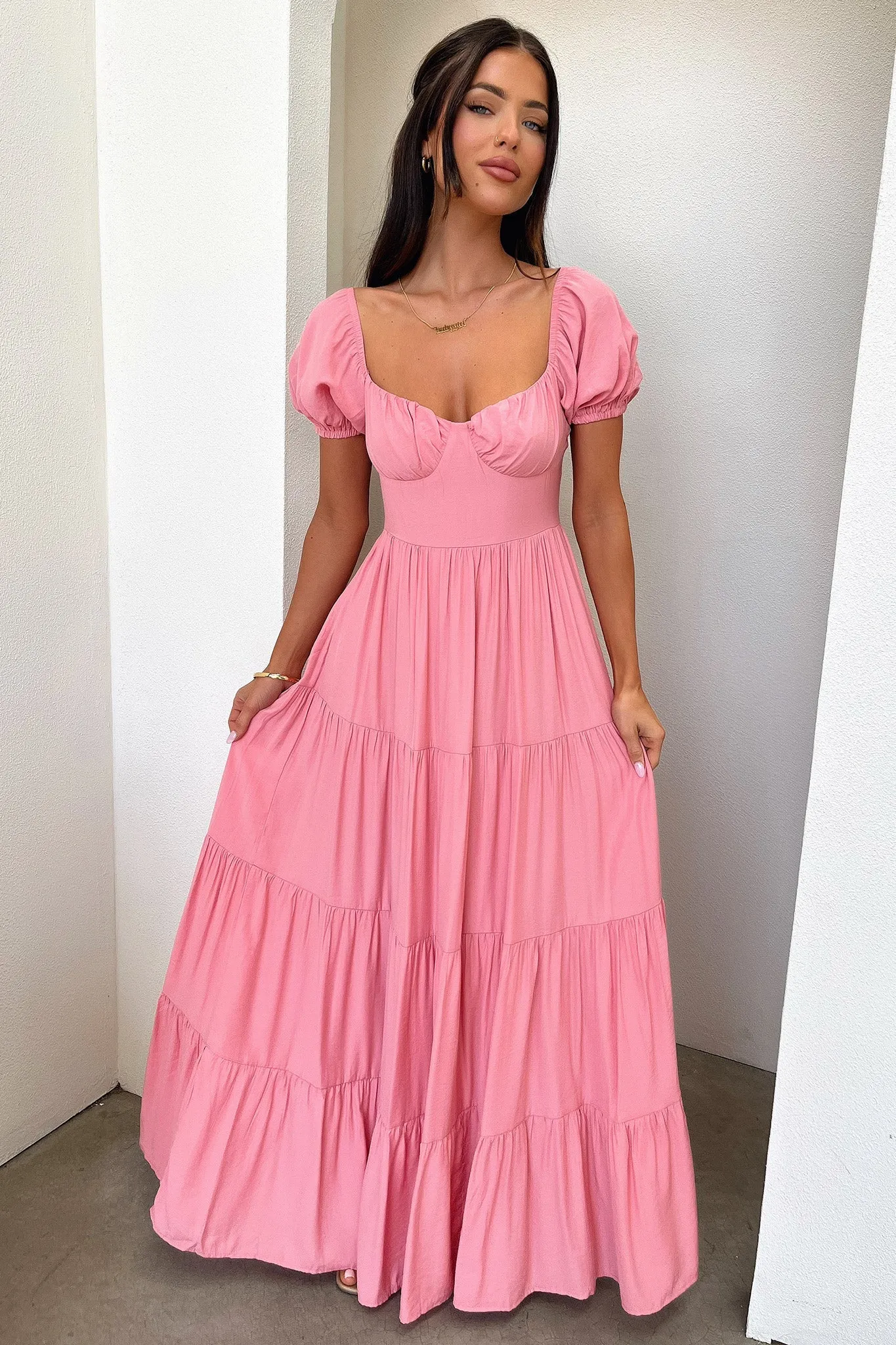 Levona Maxi Dress - Rose This maxi dress combines a relaxed fit with an elegant look for a versatile wardrobe piece Fantasy Touch