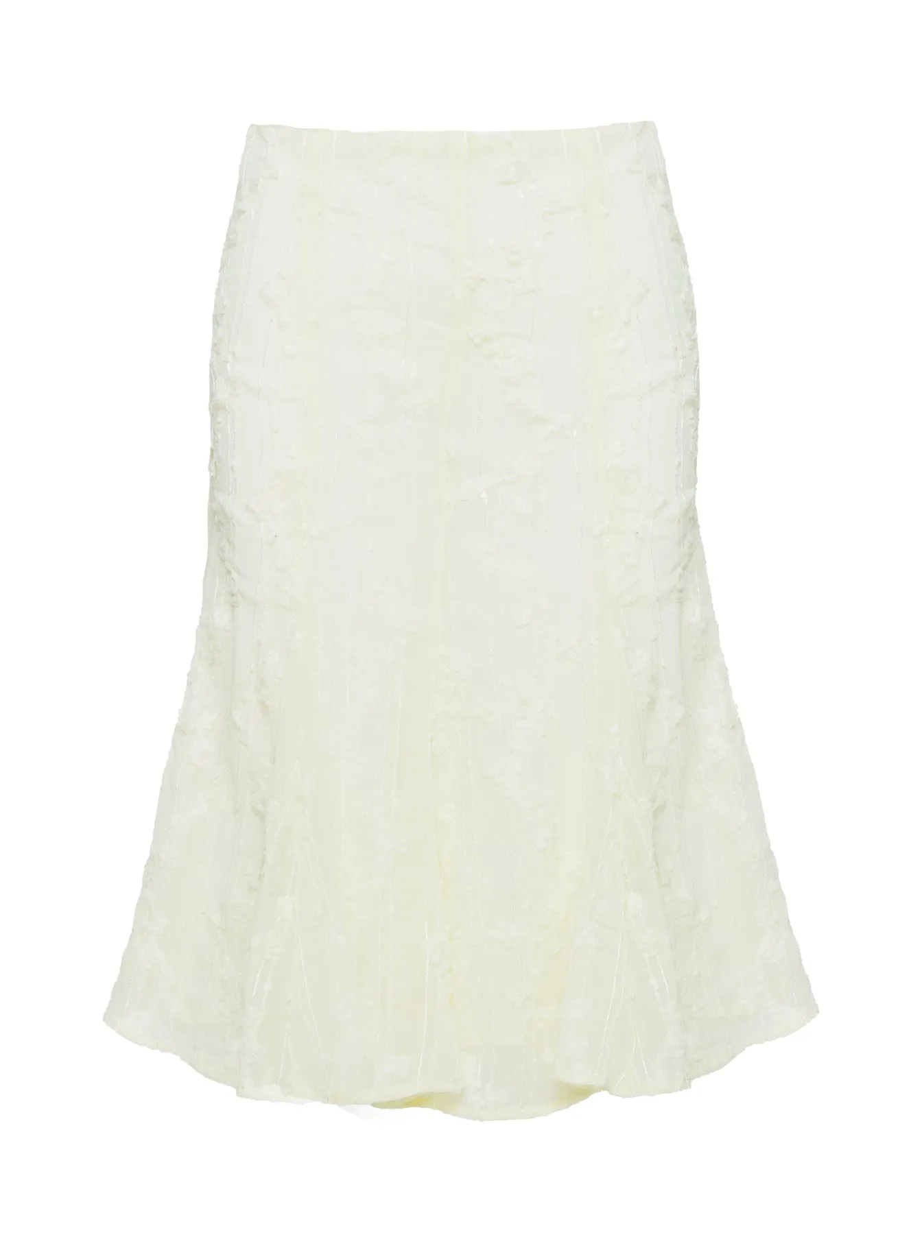 Aspyn Embroidered Midi Skirt Yellow Street Attire Minimalist Trim