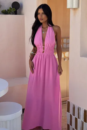 Arien Maxi Dress - Pink Ocean Air Mermaid Cut