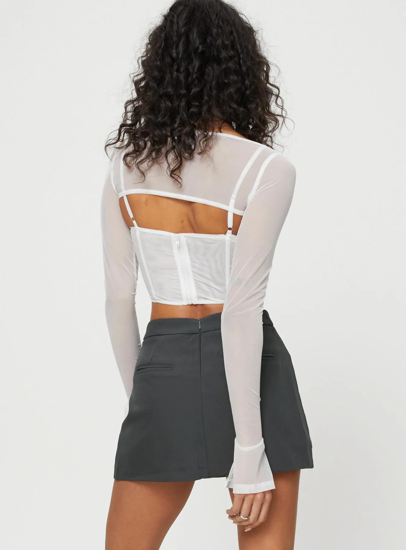 Adelea Skort Slate light texture