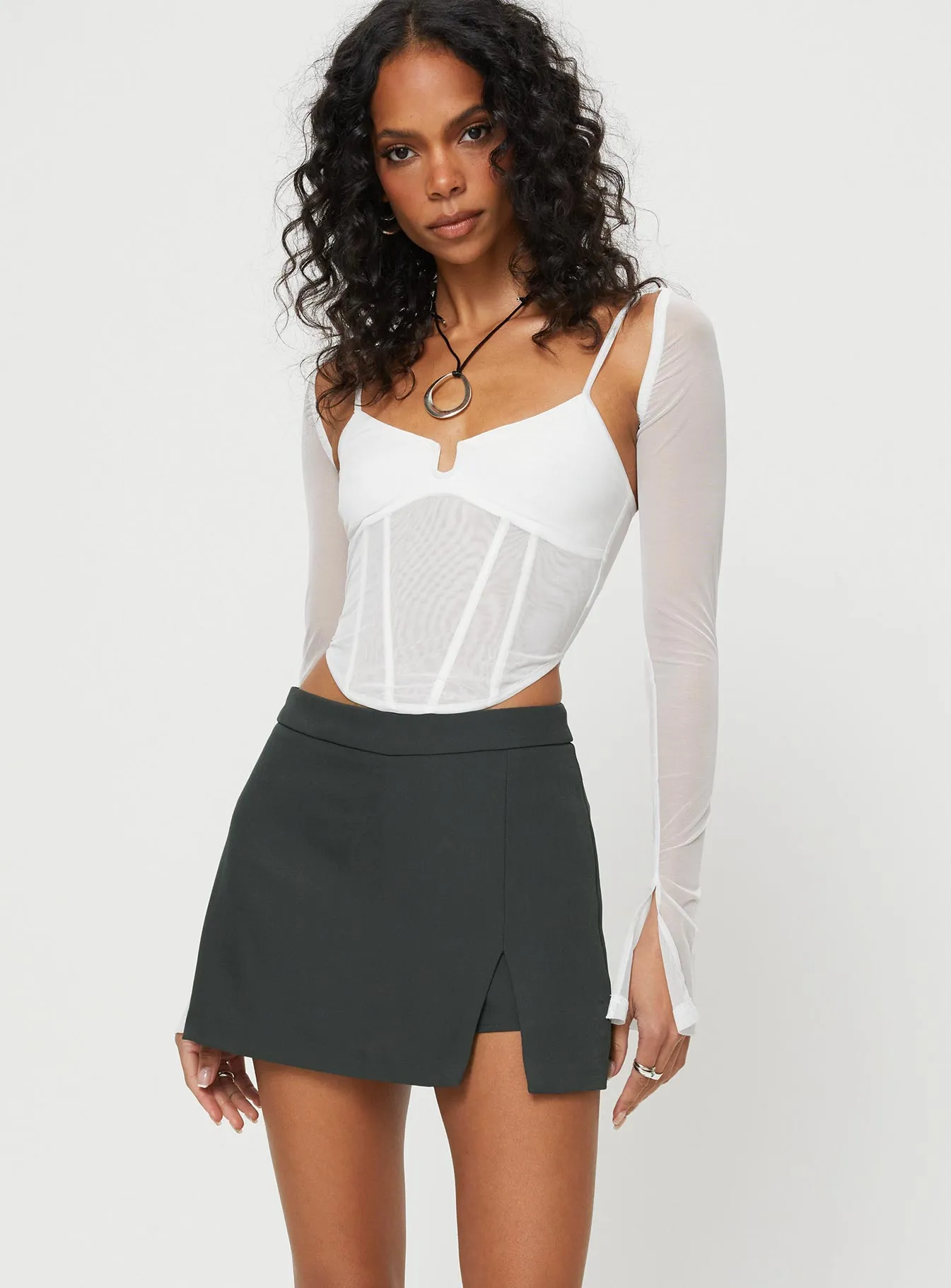 Adelea Skort Slate Comfortable Motion Outfit Mood