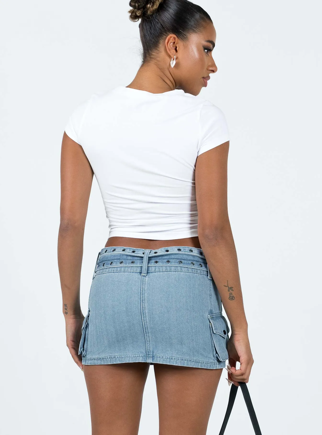 Iconic Cargo Mini Skirt Denim A line