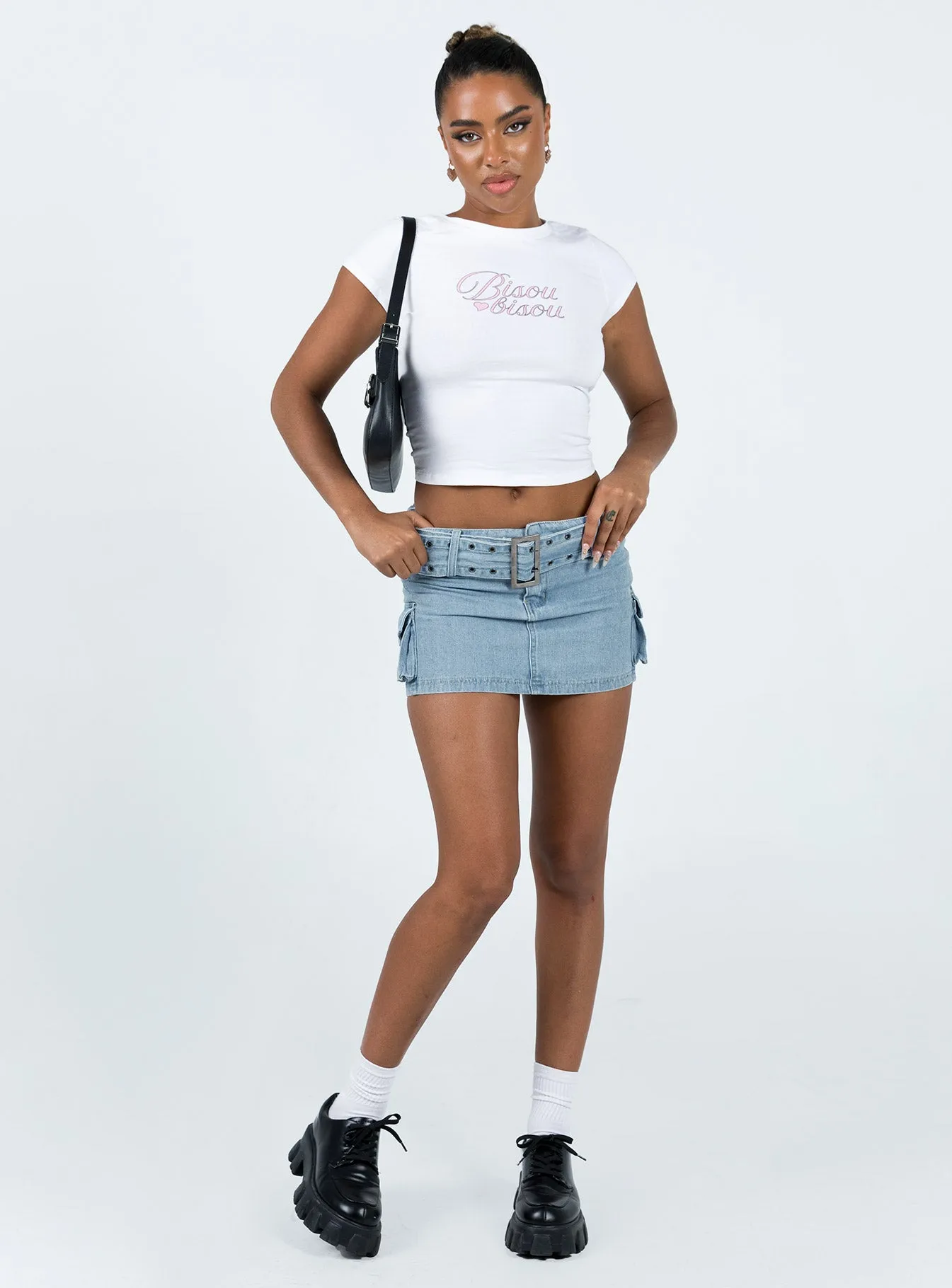 Mix Separates Iconic Cargo Mini Skirt Denim
