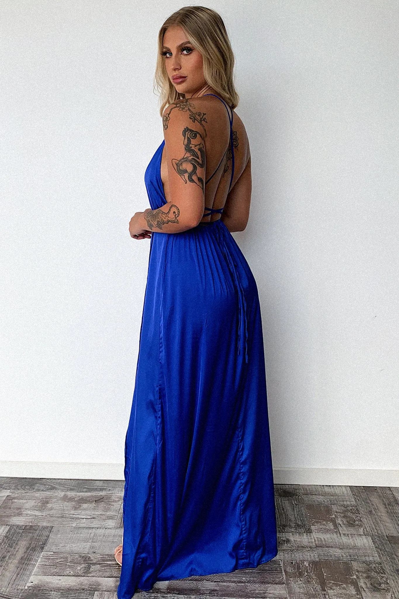 Canvas Soft Metro View Scarlett Halter Maxi Dress - Royal Blue