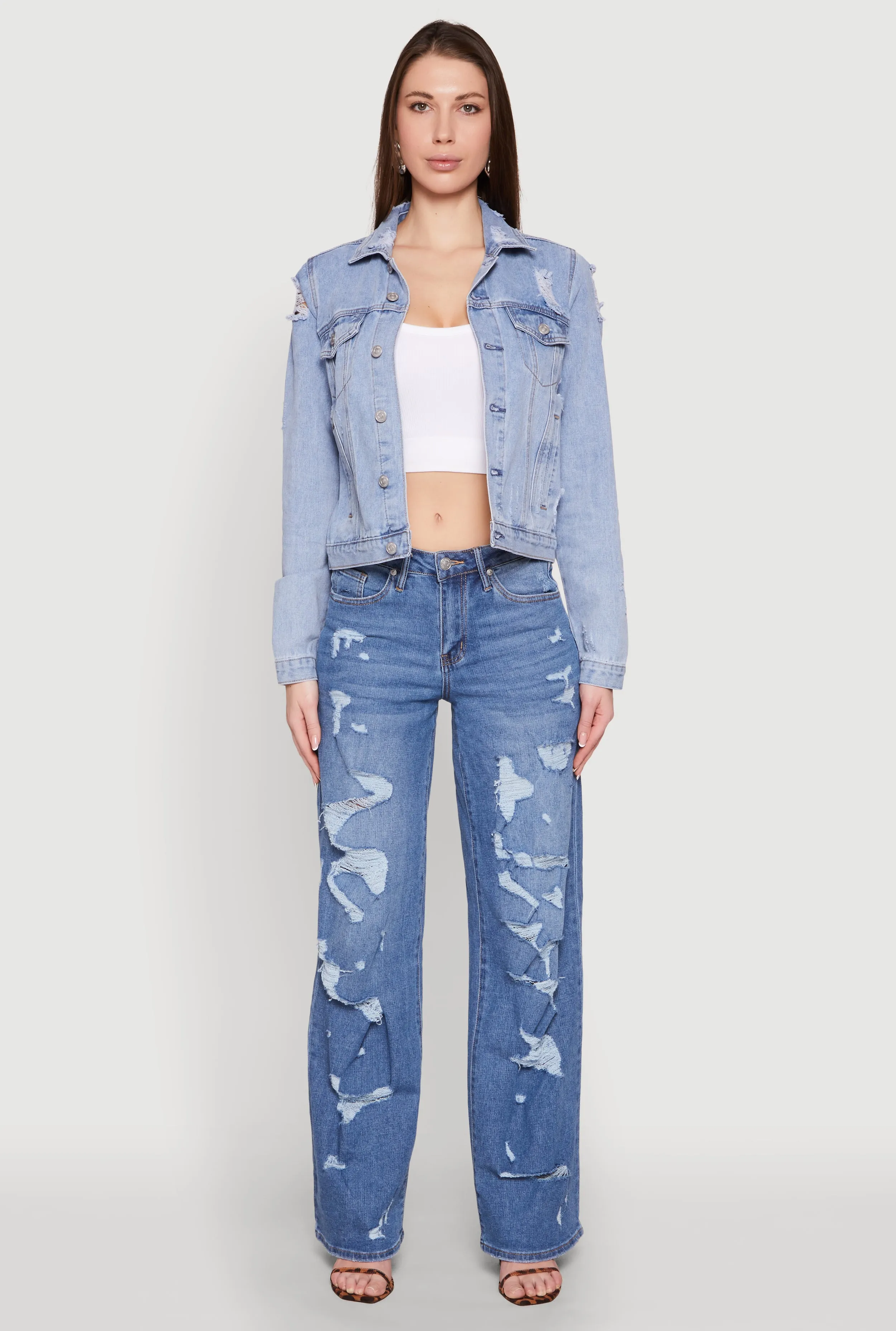 Madden Girl Distressed Straight Leg Jeans Weekend Warrior Earthy Slim Smooth