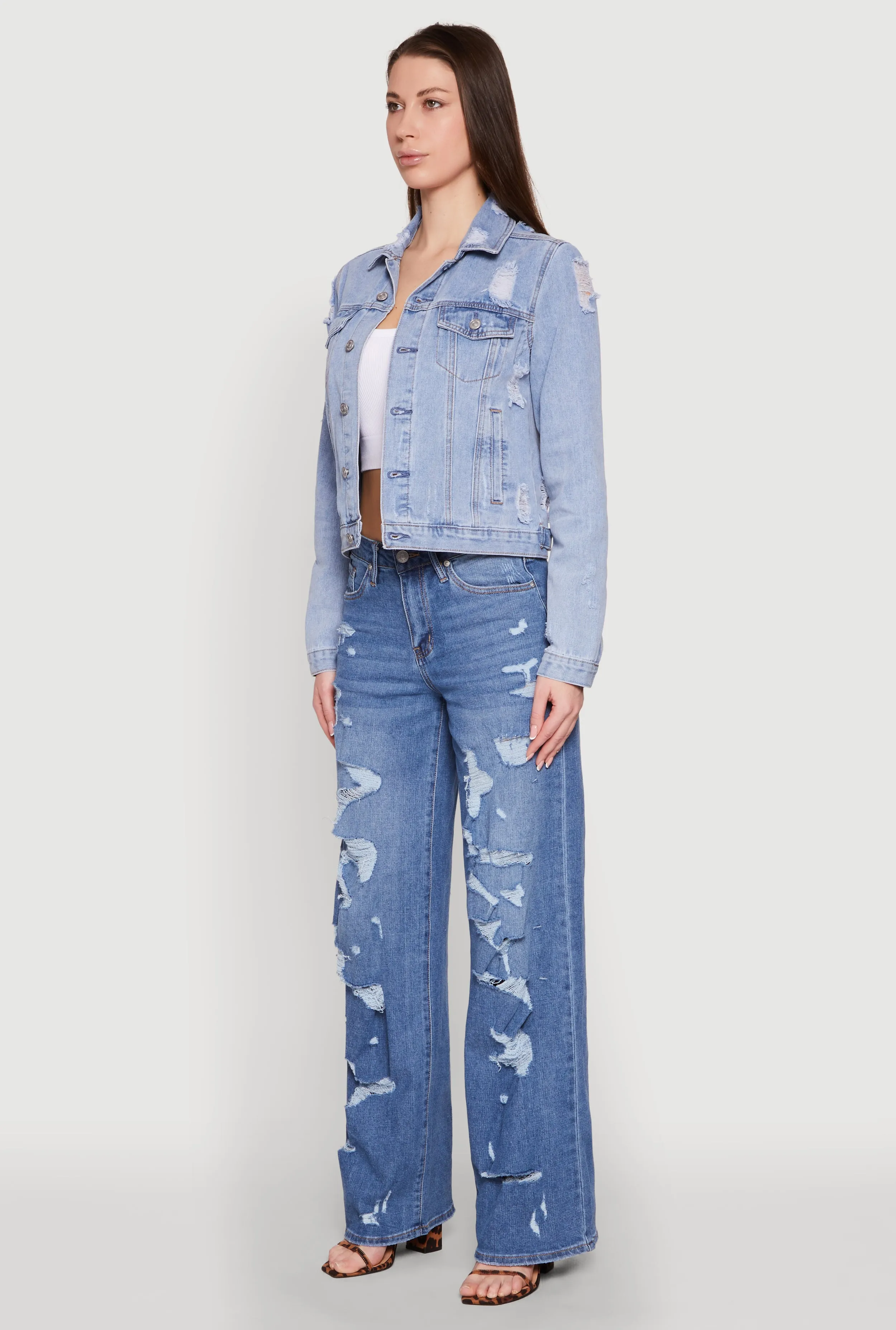 Madden Girl Distressed Straight Leg Jeans Casual Friday Parent Style Travel Outfit