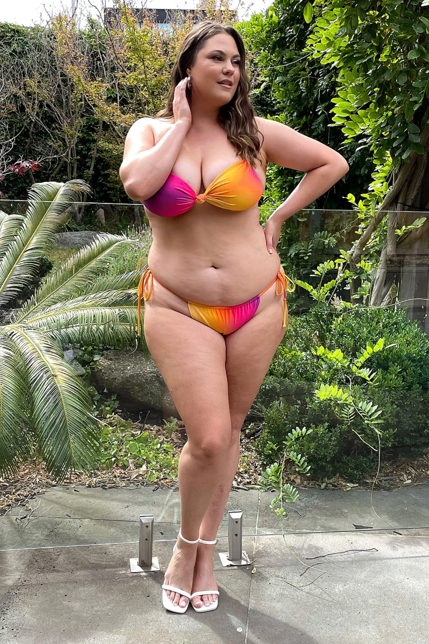 Sunrise Bikini Bottom - Pink/Orange Ombre Bacterial Growth Prevention