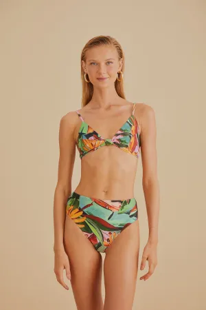 Banana Foliage Knot Bikini Top Kid Play Breathable knit