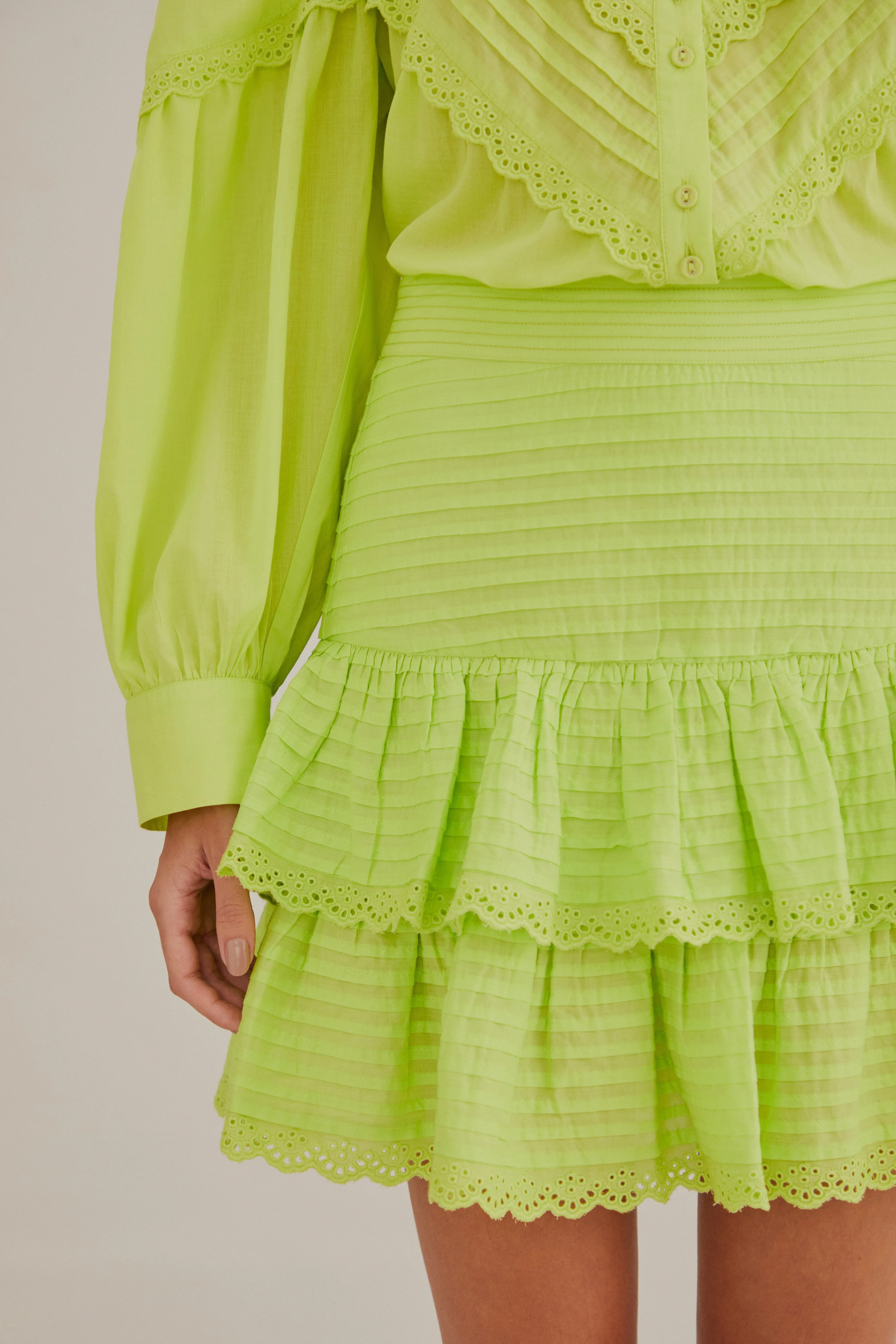 Photography Session Neon Green Mini Skirt