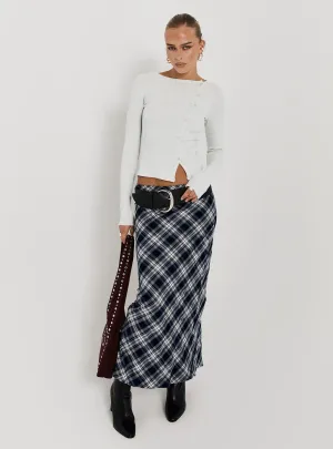 Functional Detail Everlie Low Waist Maxi Skirt Check Multi