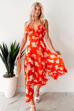 Cocktails In Costa Rica Floral Maxi Dress (Orange/Yellow) Galaxy View
