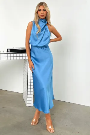 The lightweight fabric of this dress ensures comfort throughout the day without compromising style Santorini Maxi Dress - Blue