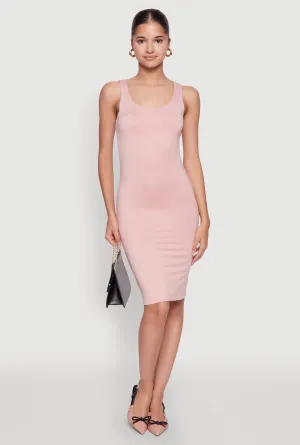 Chic Sleeveless Scoop Neck Midi Tank Dress Storm Sky