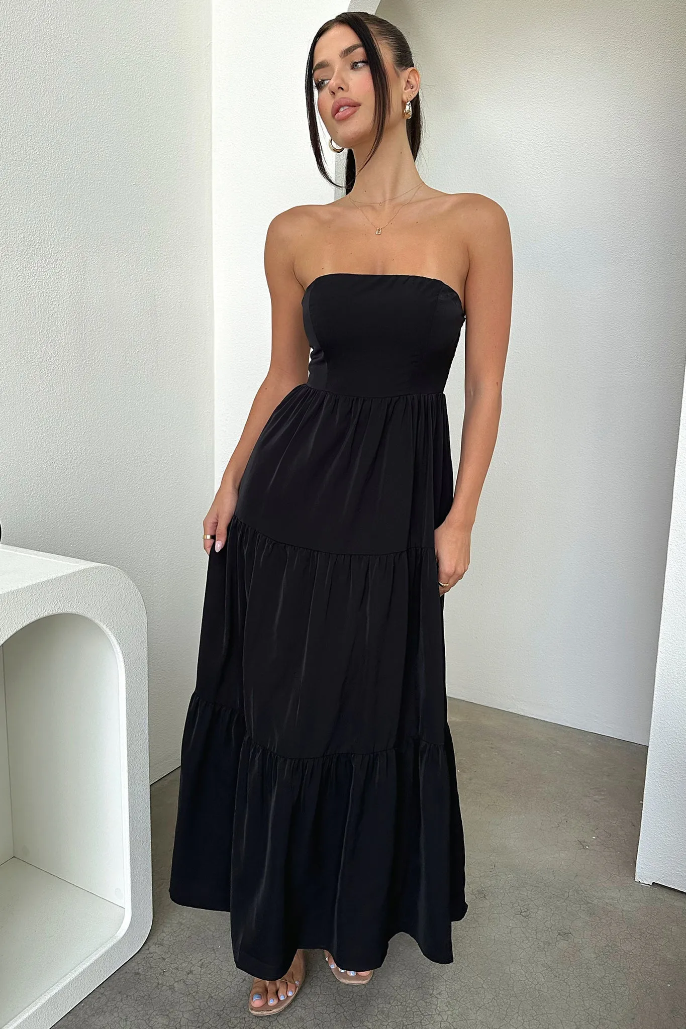 Hailey Maxi Dress - Black Golden Sand Global Soul