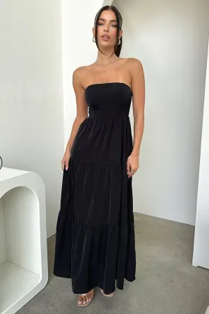 Hailey Maxi Dress - Black Feather Soft