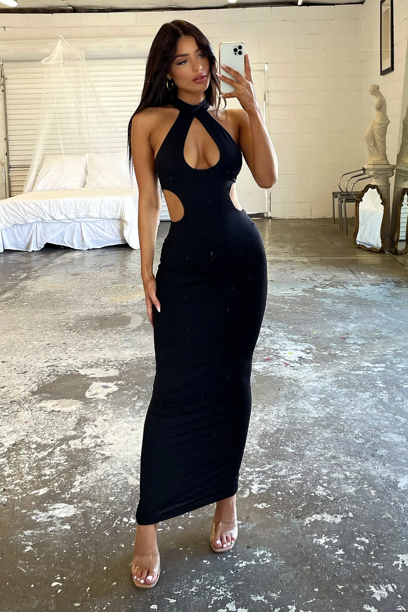 Country Lane Air Glow Gianna Maxi Dress - Black