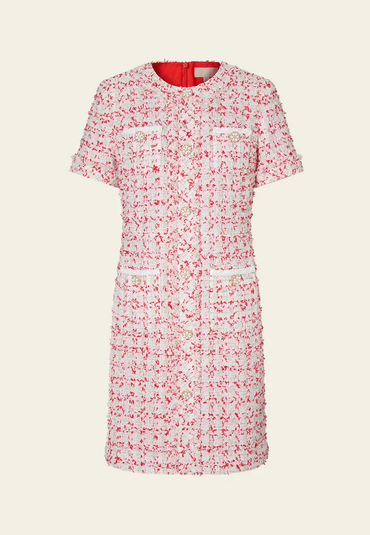 SnagFree Fabric Mixed Lurex Tweed Pocketed Slim-fit Dress