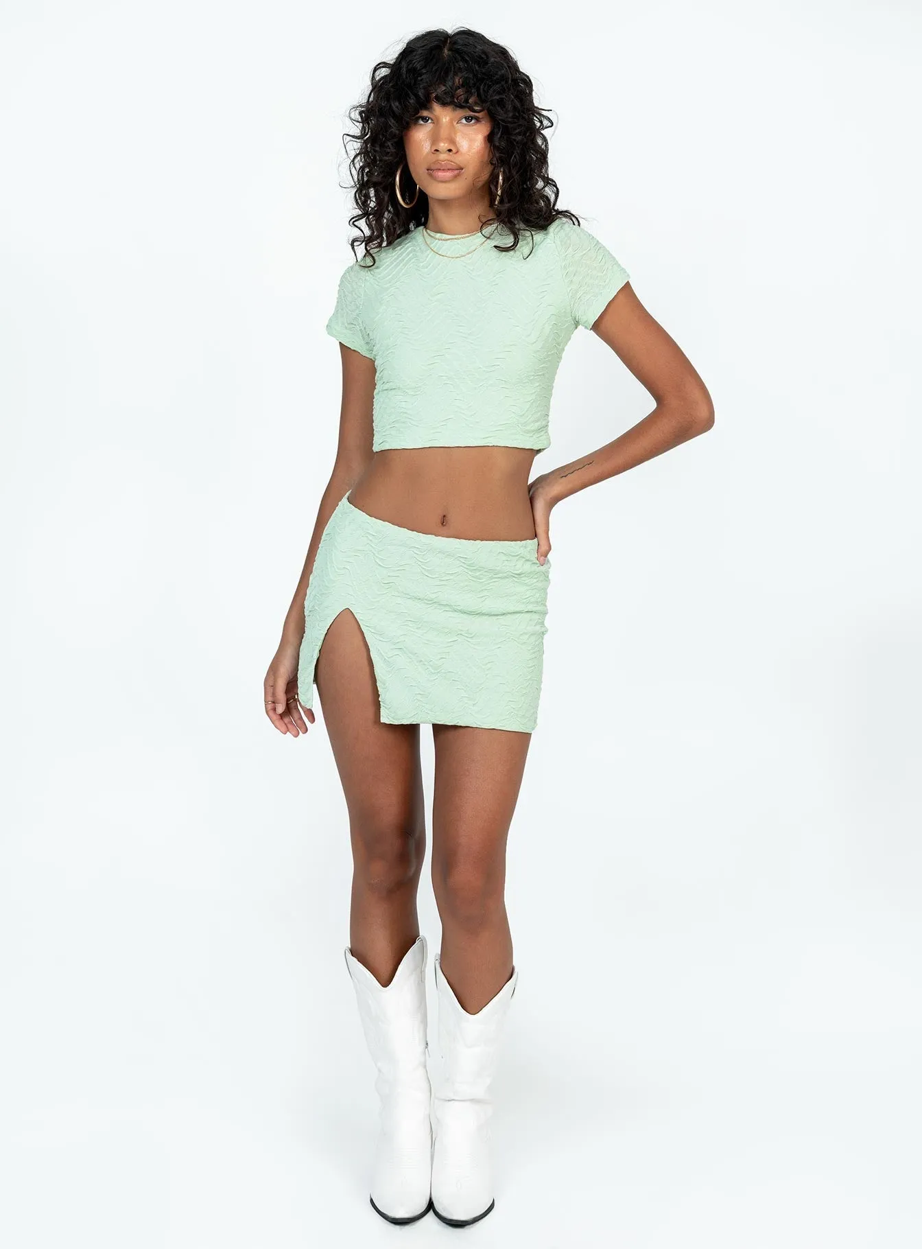 Kian Set Green Durable Stitching Airy Feel
