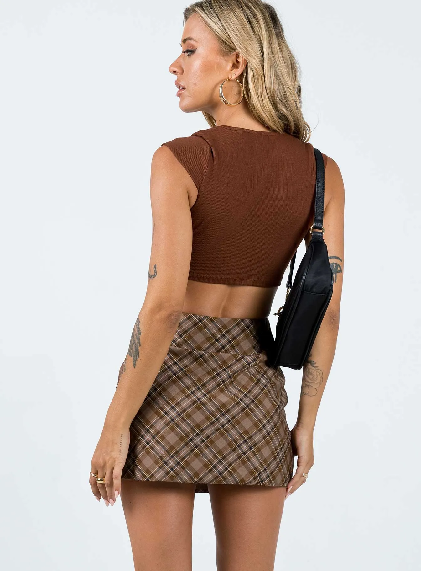 Fashion Detail Davenport Mini Skirt Brown
