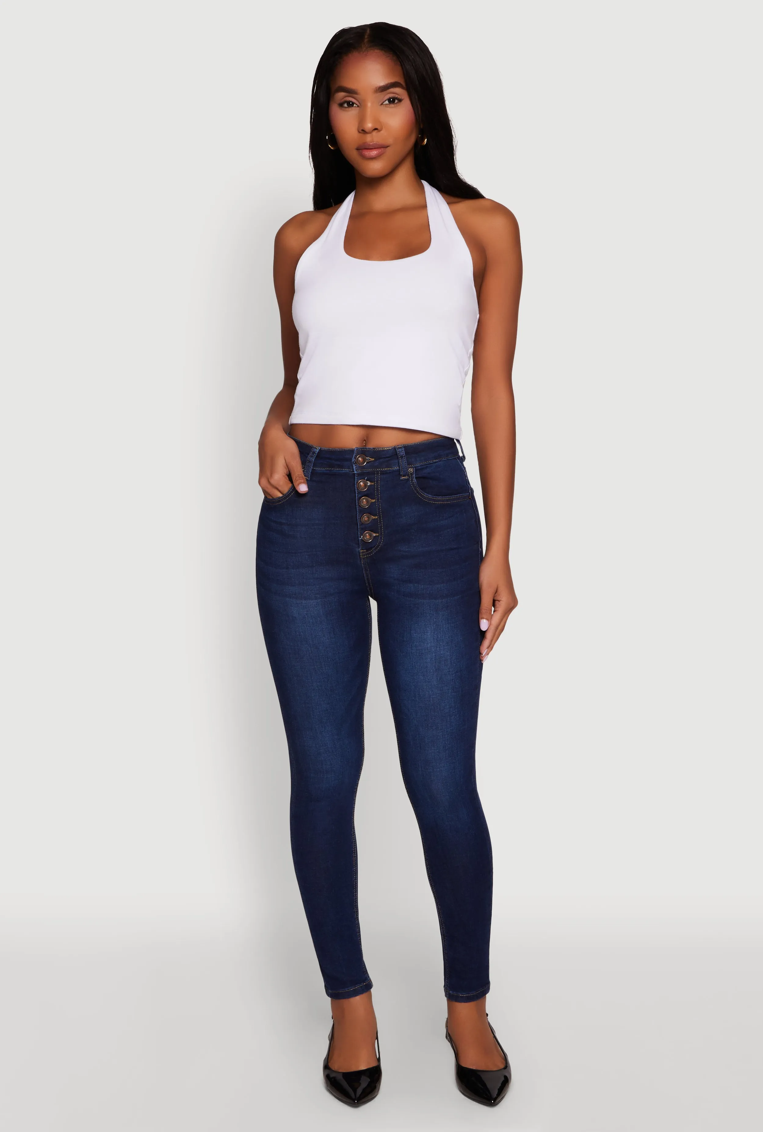 WAX Button Fly Skinny Jeans Outfit Mood Fashion Essential