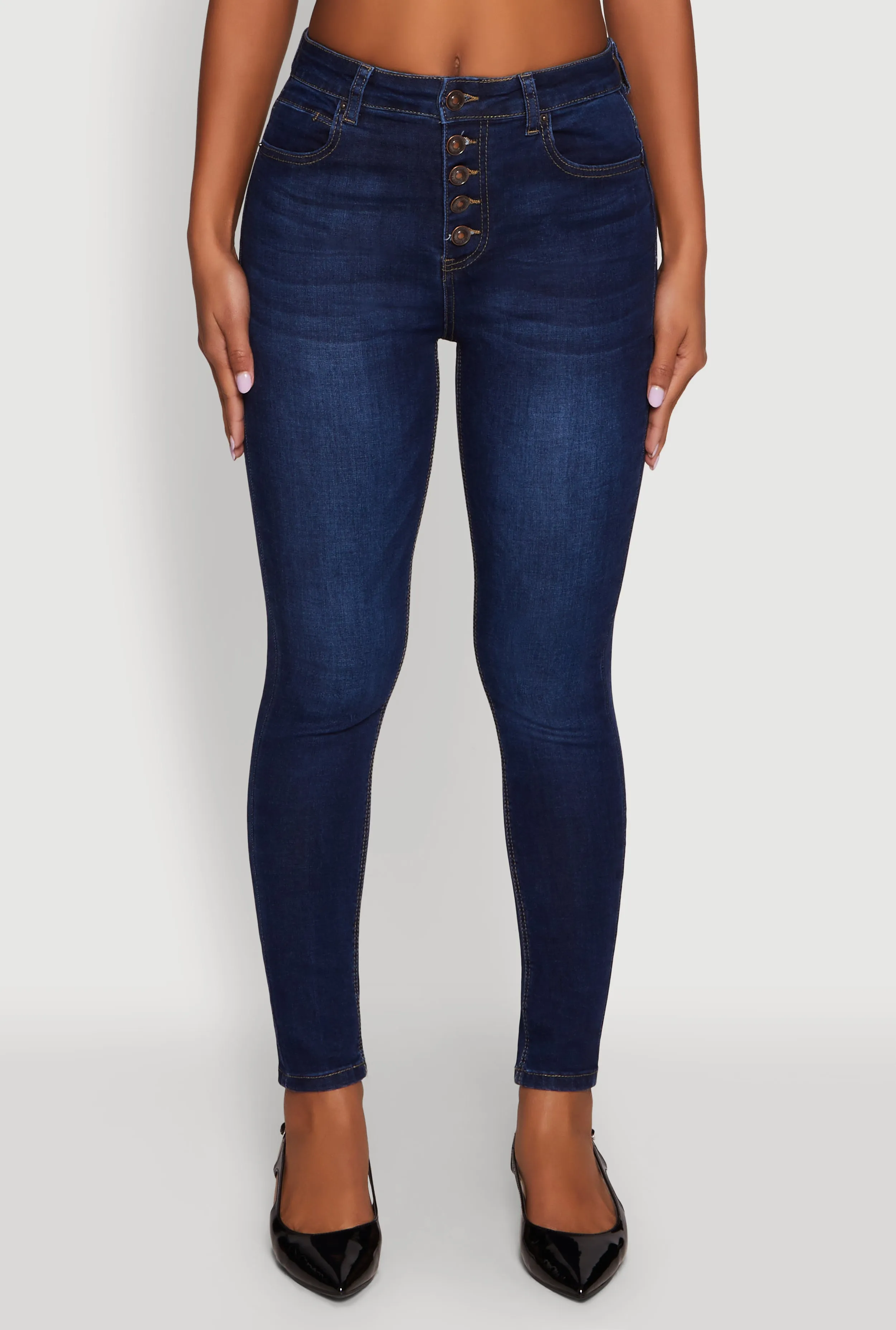 Cool Weather WAX Button Fly Skinny Jeans