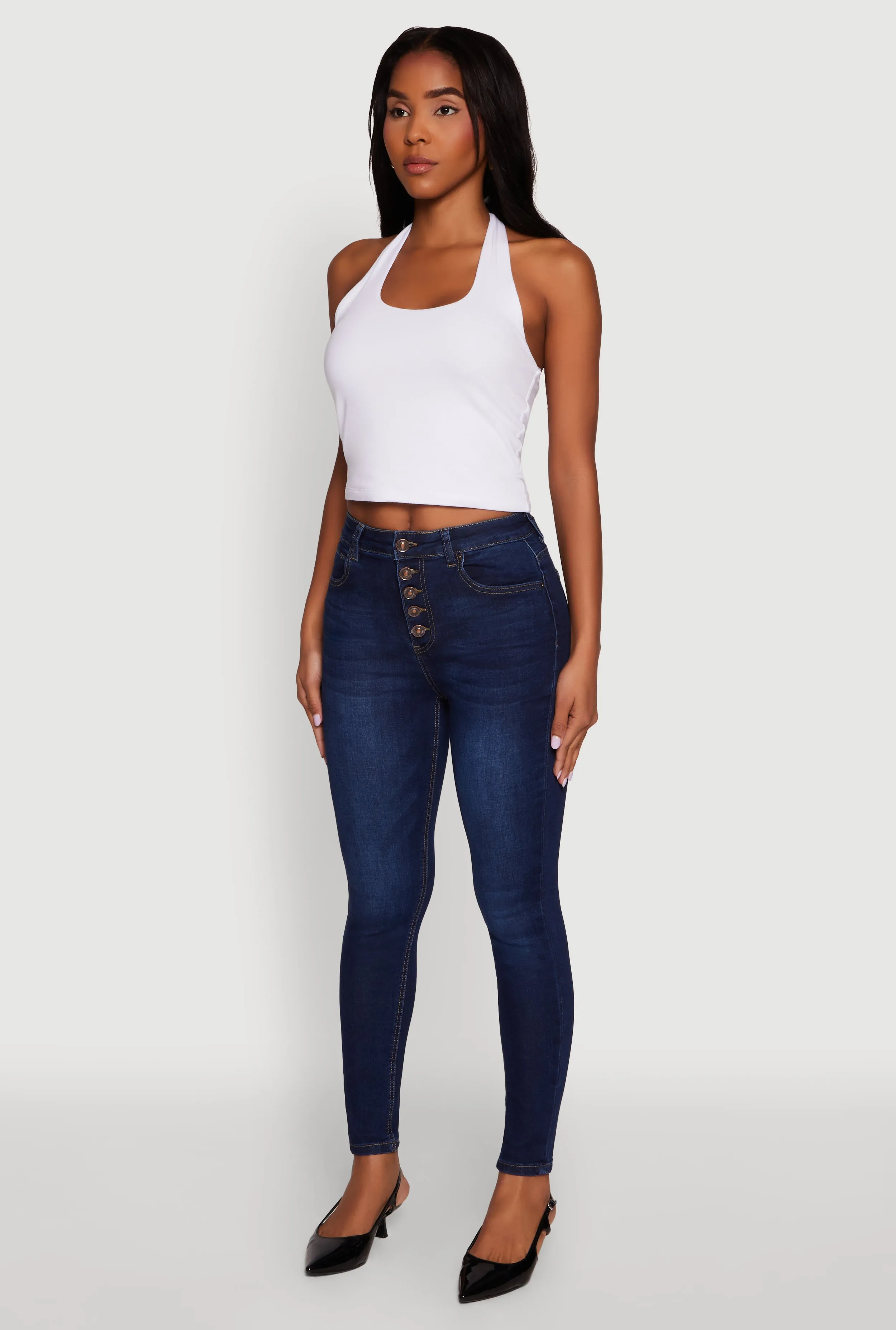 WAX Button Fly Skinny Jeans quick dry Easy Match