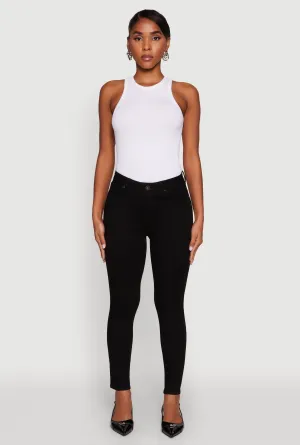 Natural Style Everyday Vibrant WAX Solid High Waisted Skinny Jeans
