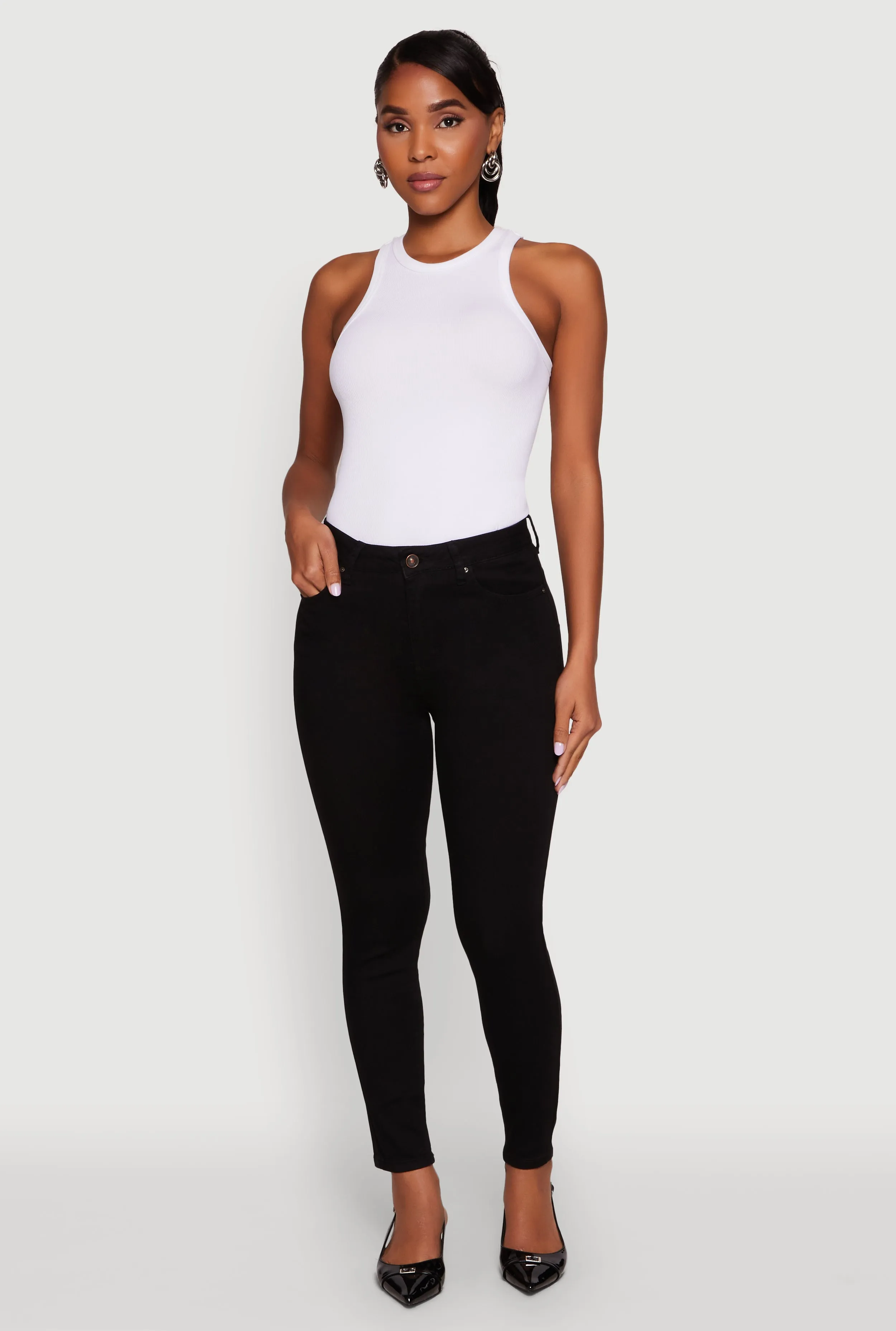 Style Focus Fresh Attire WAX Solid High Waisted Skinny Jeans