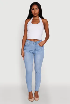 WAX Stretch High Waisted Skinny Ankle Jeans Trend Setter Road Trip Casual Beach Day Brunch Outfit Elegant