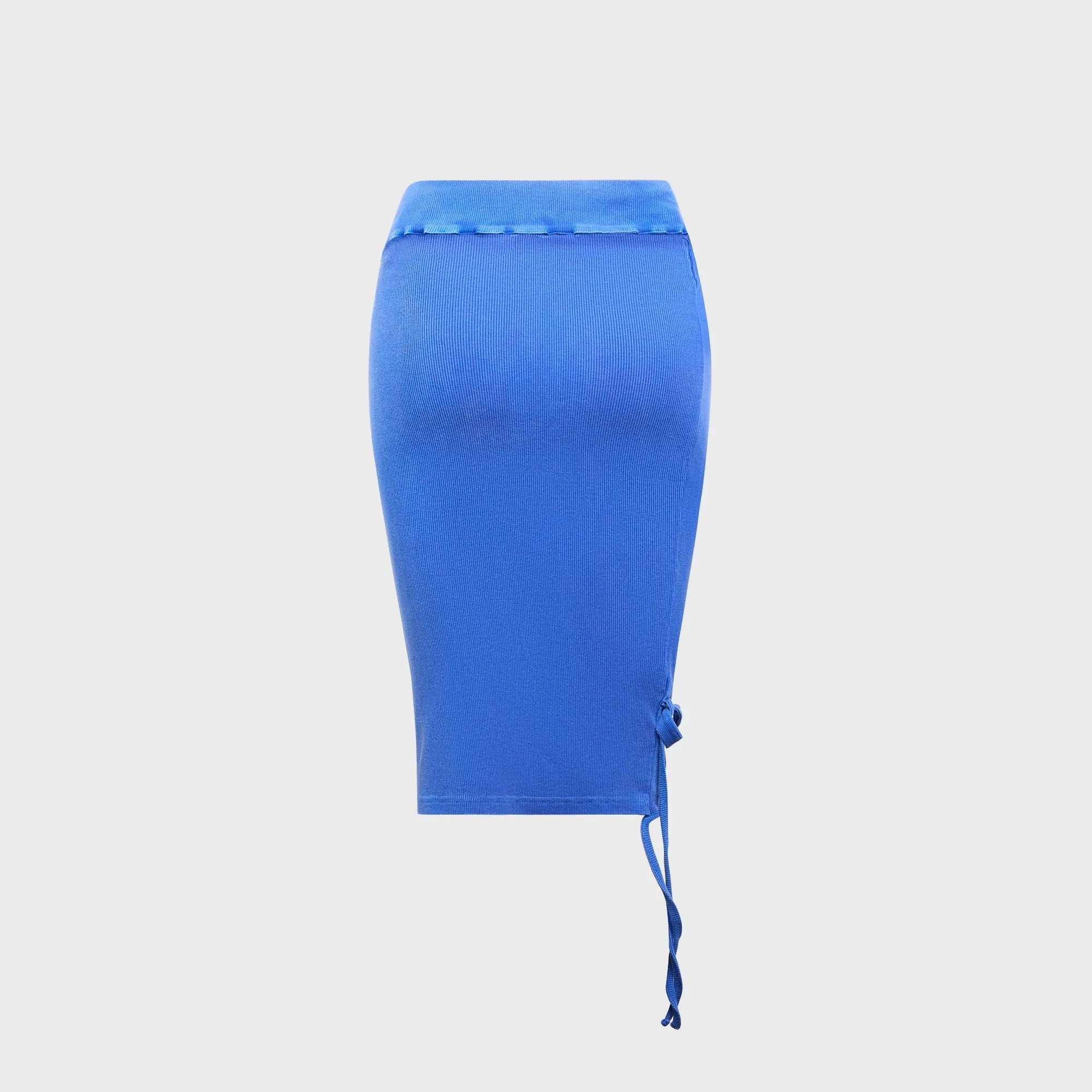 Asymmetrical Cut UV Protection Ottolinger Knee Length Rib Skirt - Blue