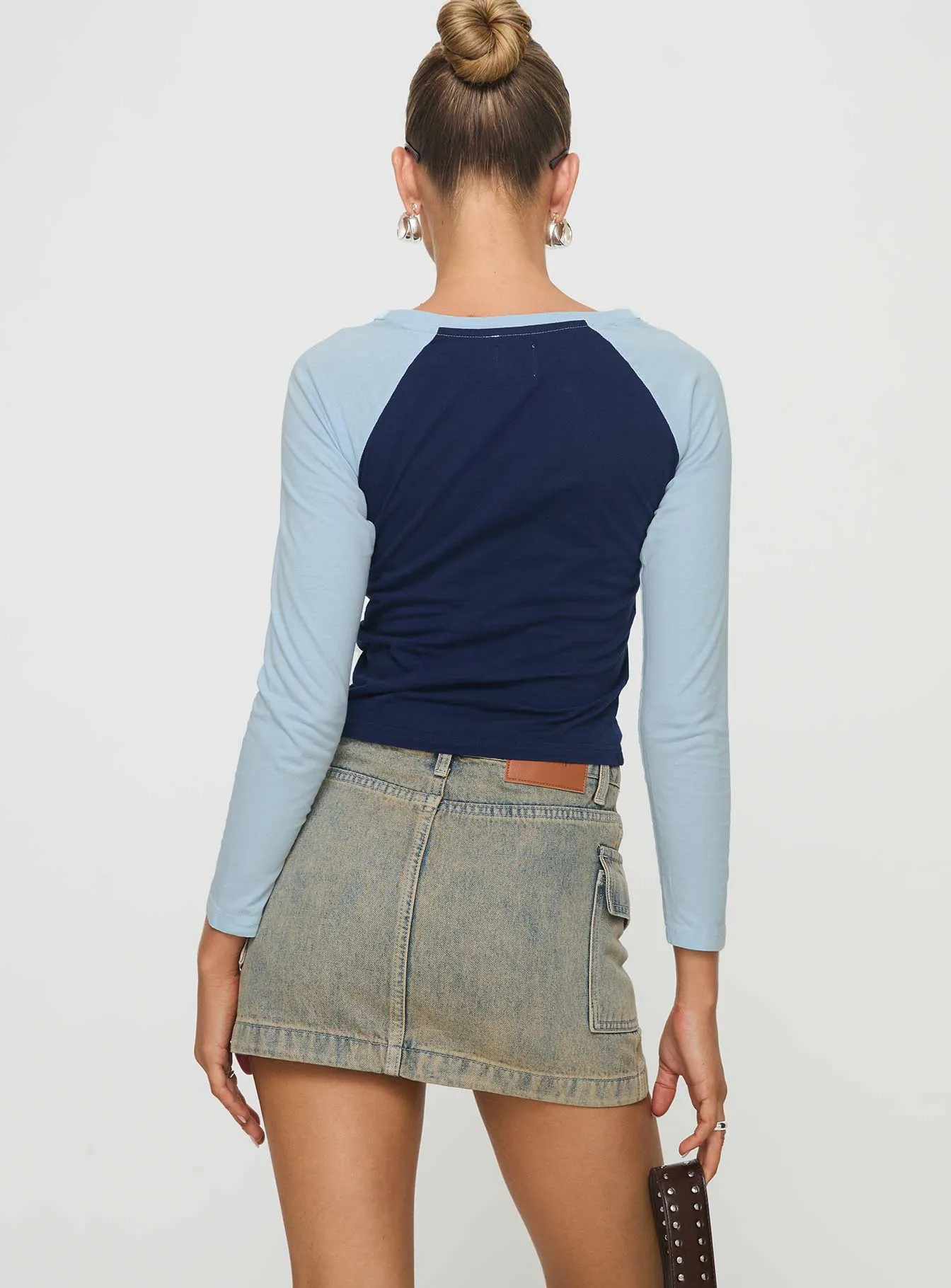 Hemp Blend Zakai Cargo Denim Mini Skirt Antique Wash